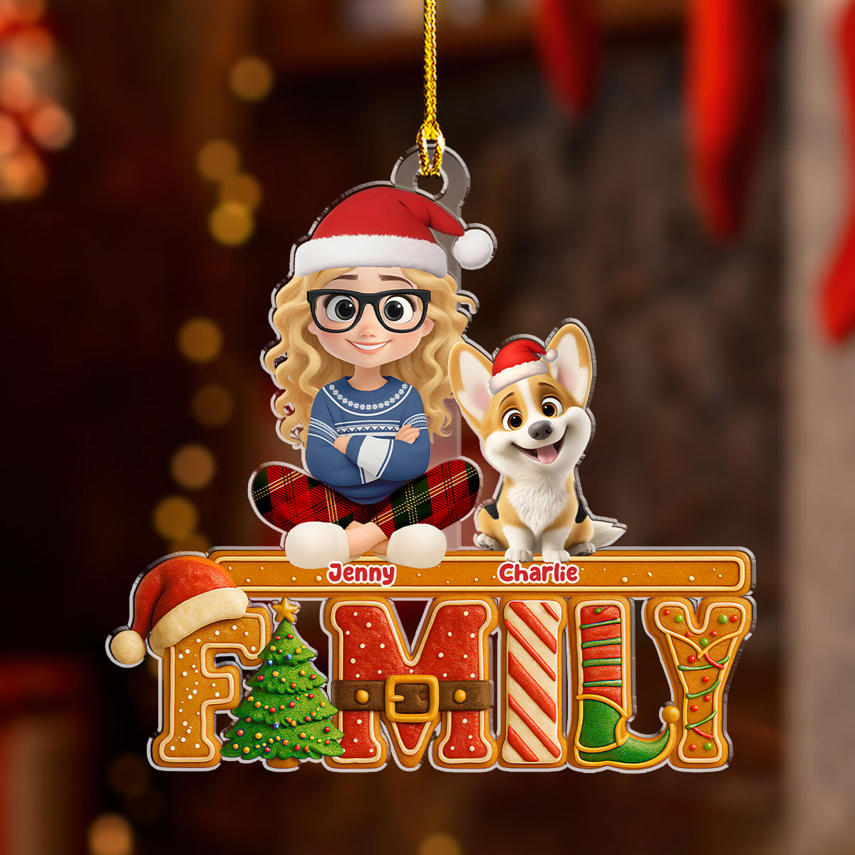 Custom Family Ornament, Christmas Gift for Family Members •  Loved This Christmas Cake - Personalized Acrylic Ornament