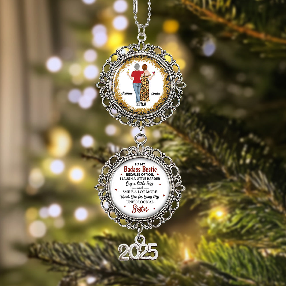 Custom Keepsake Christmas Ornament •  To My Badass Bestie - Personalized Charming Ornament