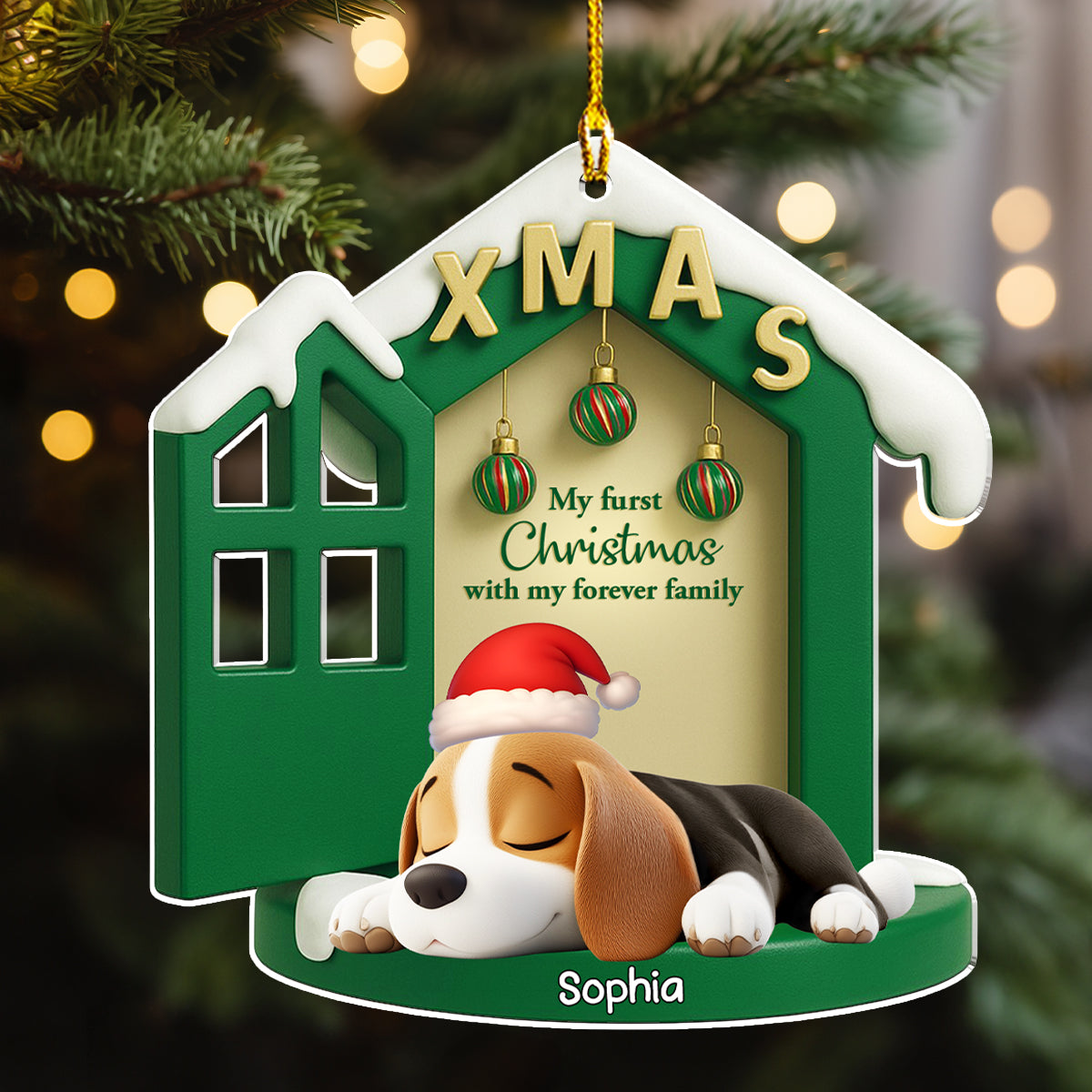 Custom Keepsake Christmas Ornament •  Sweetest Home Ever - Personalized 3D Effect Acrylic Ornament