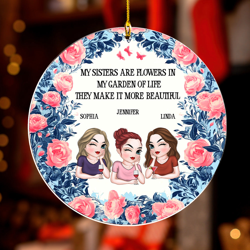 Custom Friendship Christmas Ornament, Best Friend Gift •  Sister Lights Up Life - Personalized Acrylic Ornament
