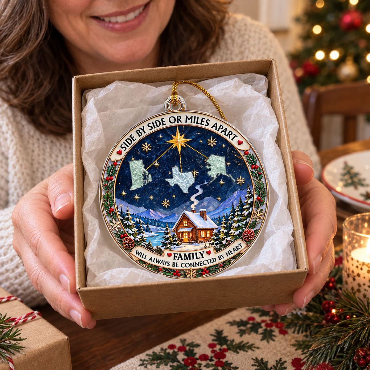 Custom Family Ornament, Christmas Gift for Family Members •  Our Holiday Home - Personalized Acrylic Ornament