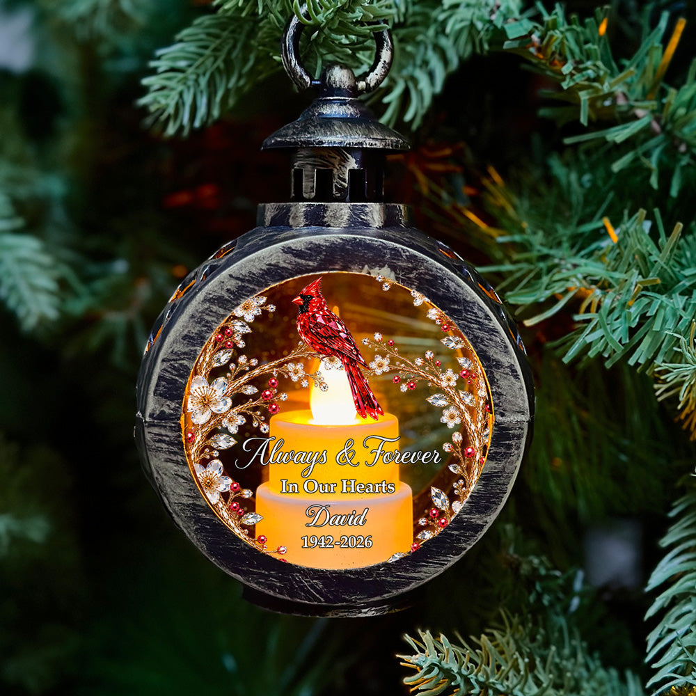 Custom Christmas Gifts for Loved Ones, Family Keepsake • Held In Memory - Personalized Christmas Lantern