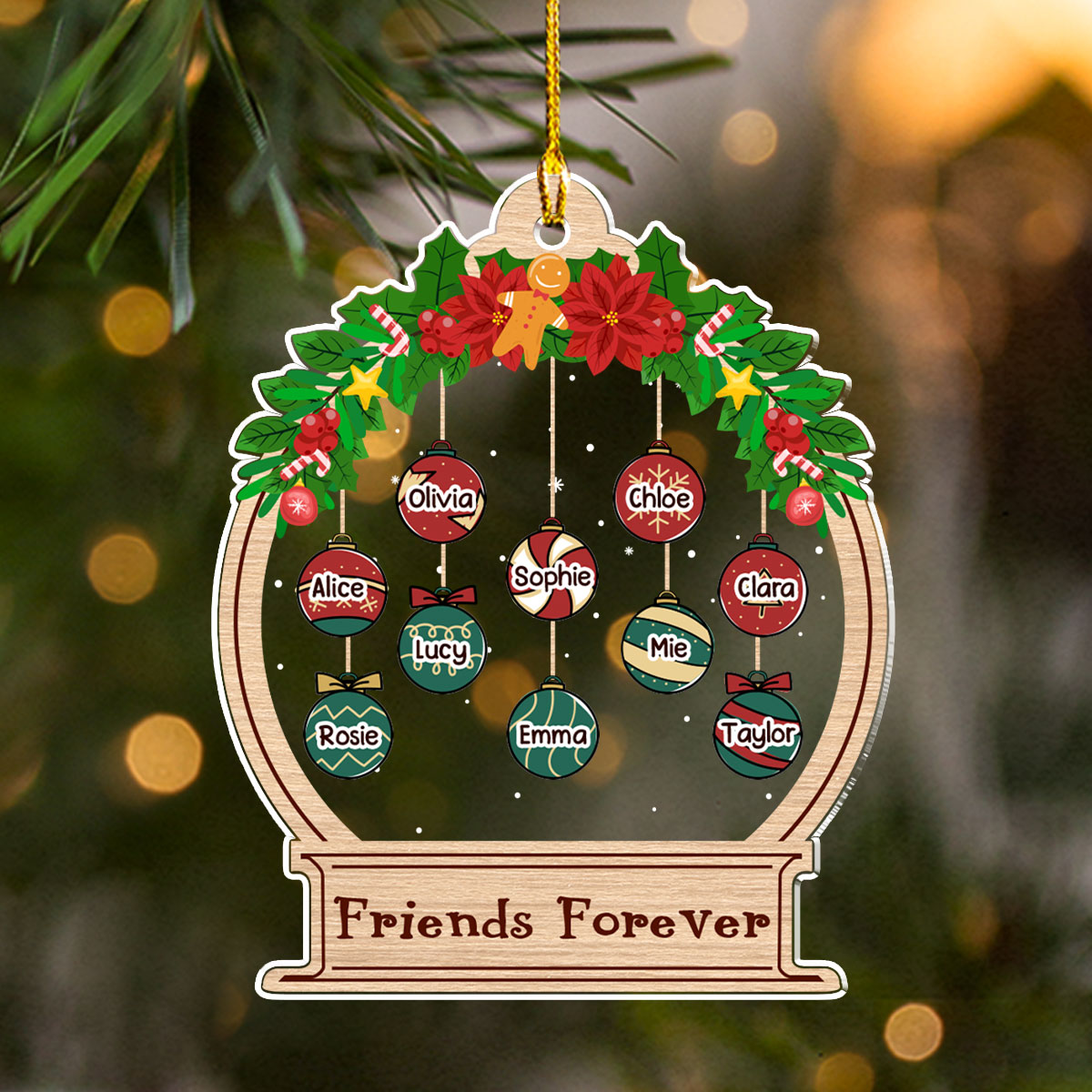 Custom Friendship Christmas Ornament, Best Friend Gift •  Friend Forever Merry Christmas - Personalized Acrylic Ornament