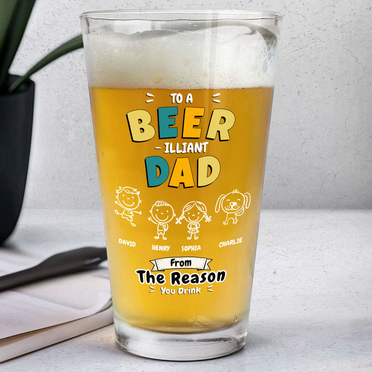 Beerilliant Dad - Personalized Beer Glass
