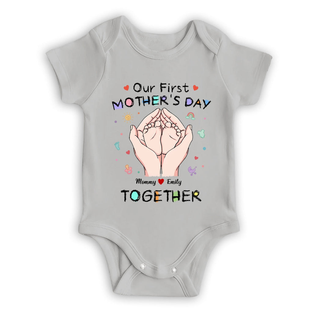 Custom First Mother's Day, Christmas Gift for New Mom • Our 1st Mothers Day - Personalized T-shirt And Onesie