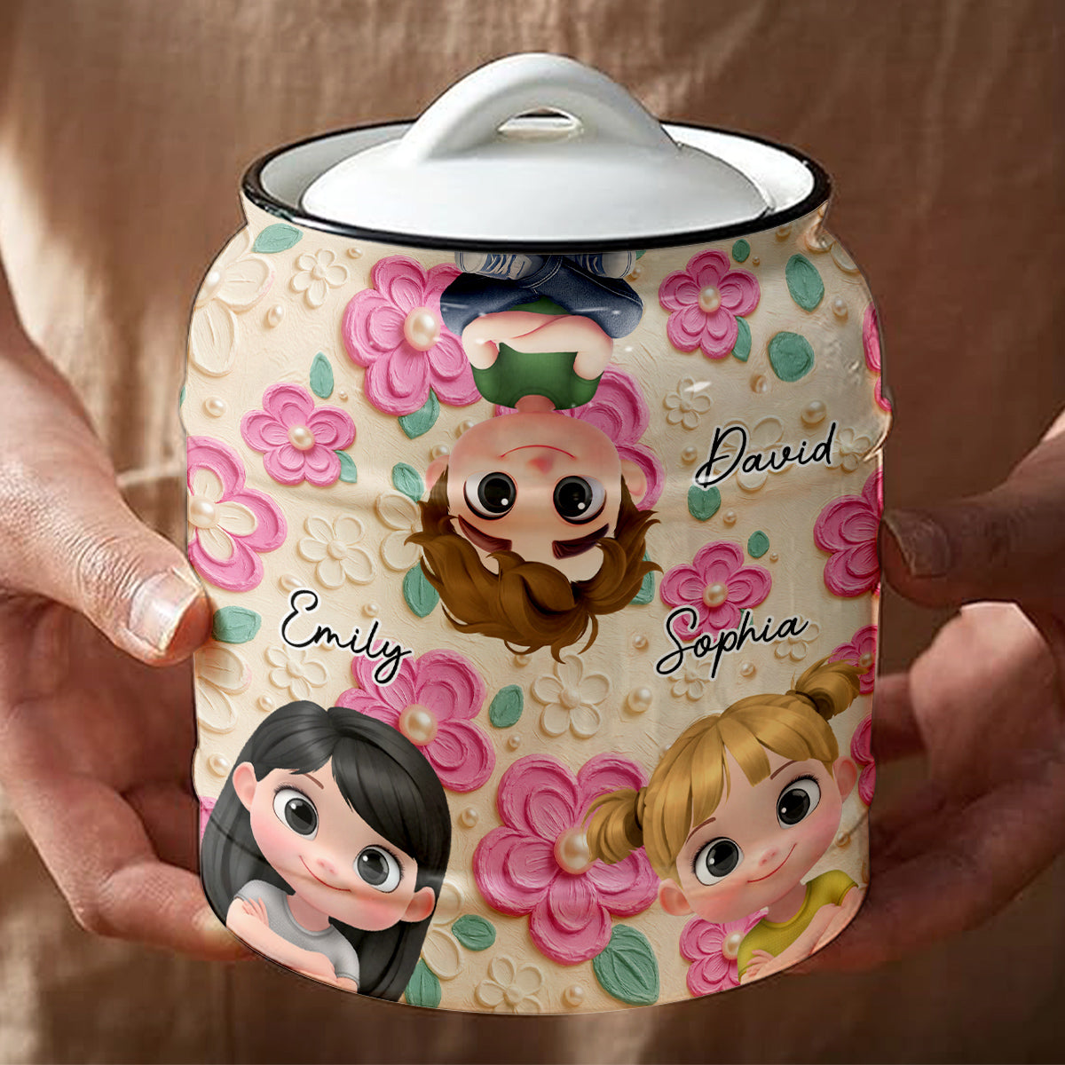 Proud Of Being Grandma - Personalized 3D Inflated Effect Ceramic Jar