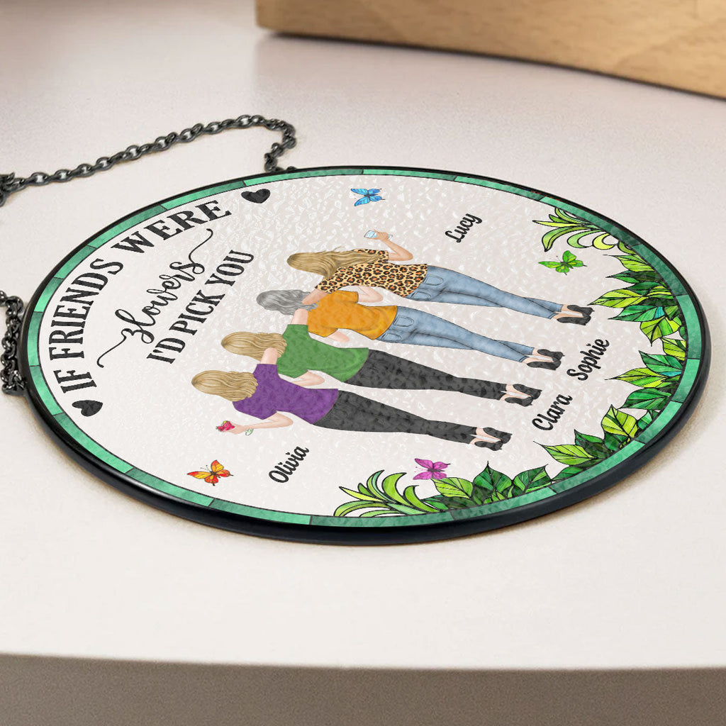 Custom Best Friend Hanging Decor, Friendship Birthday Gifts • Grow Old Friends - Personalized Window Hanging Suncatcher