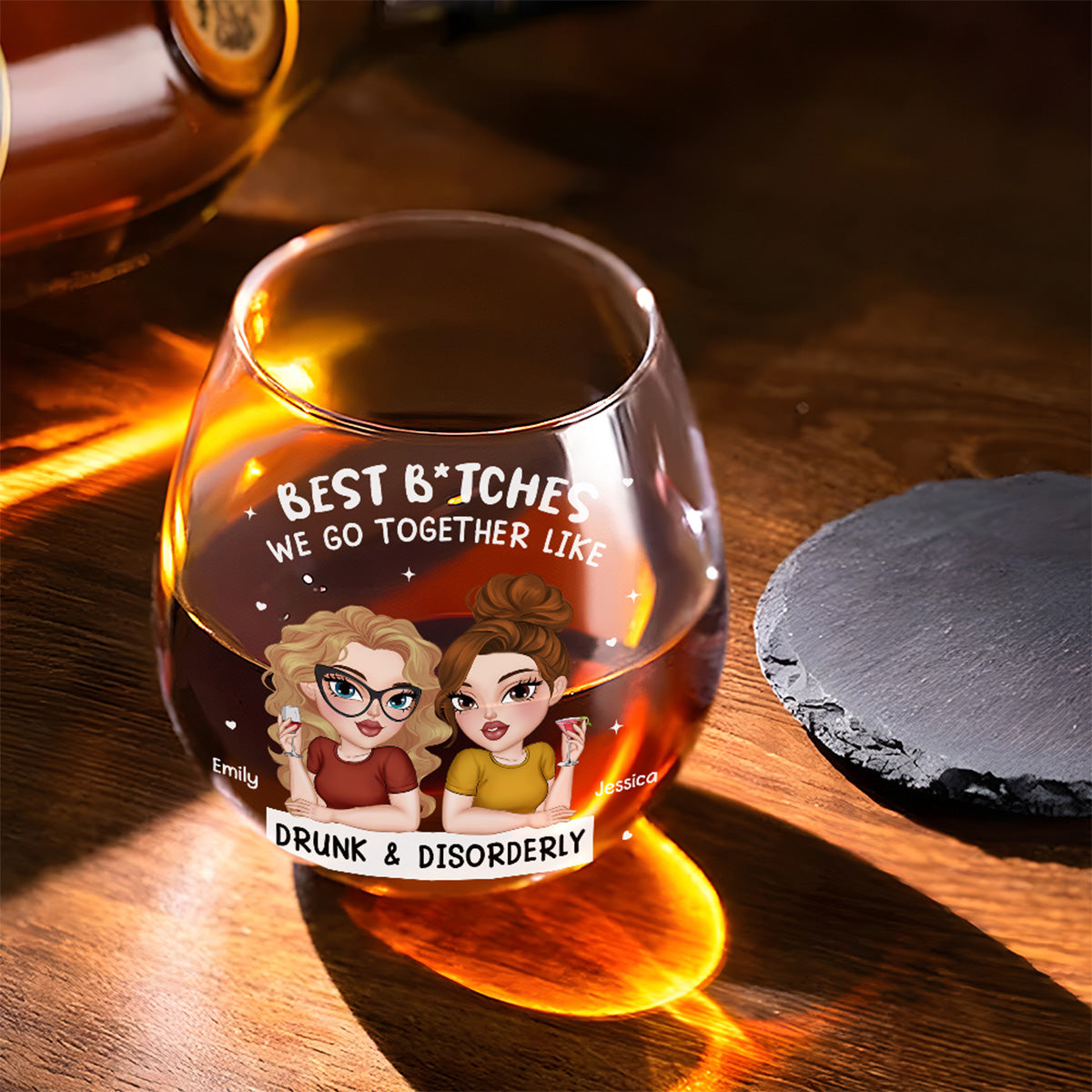 We Are Masterminds Of Mayhem - Personalized Wine Glass