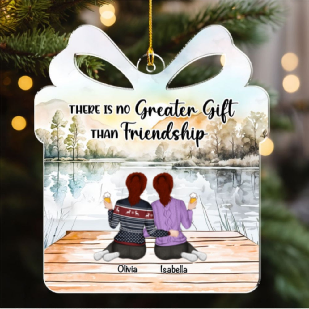 Custom Friendship Christmas Ornament, Best Friend Gift •  Friendship Is A Gift - Personalized Acrylic Ornament