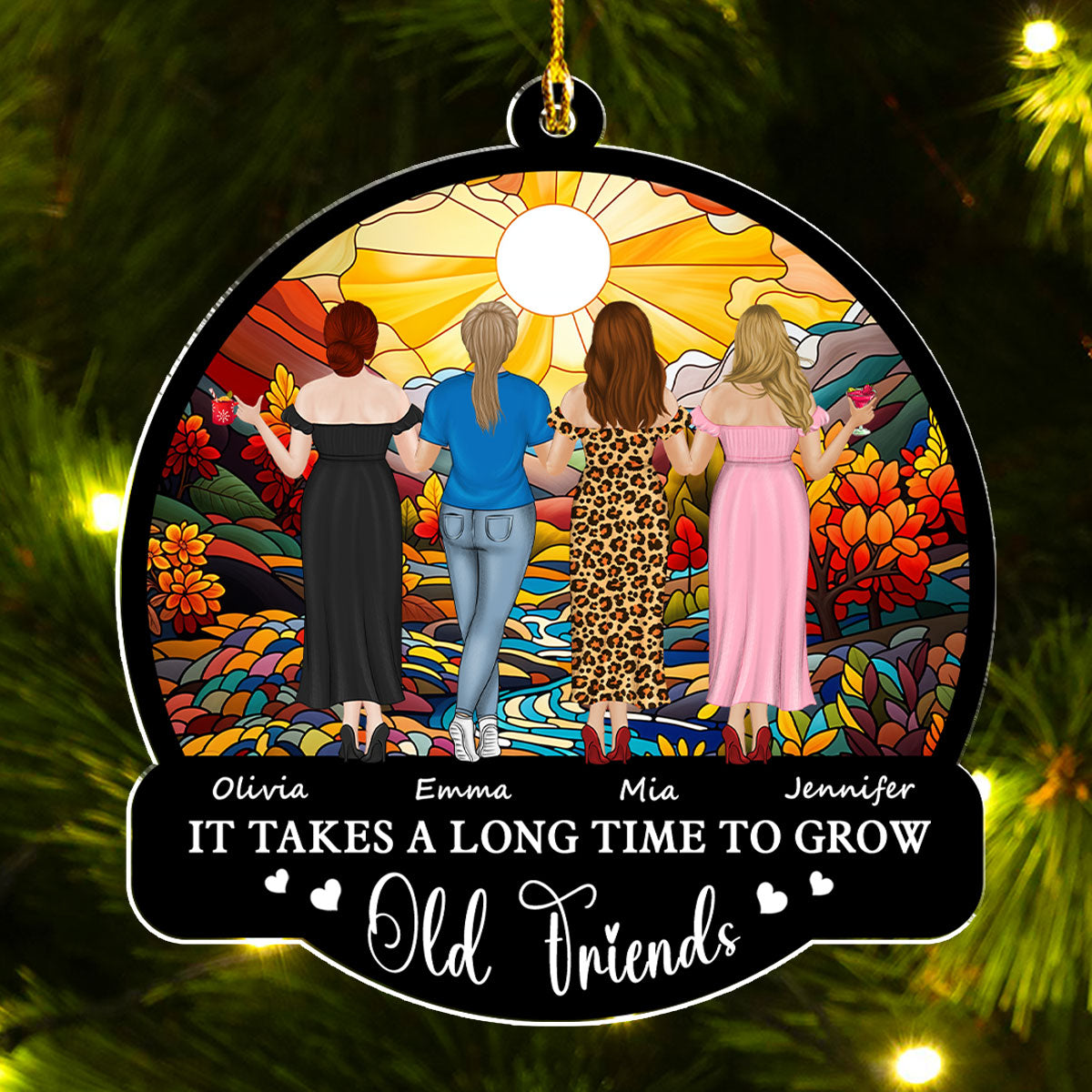 Custom Friendship Christmas Ornament, Best Friend Gift •  Best Friends For Life - Personalized Acrylic Ornament