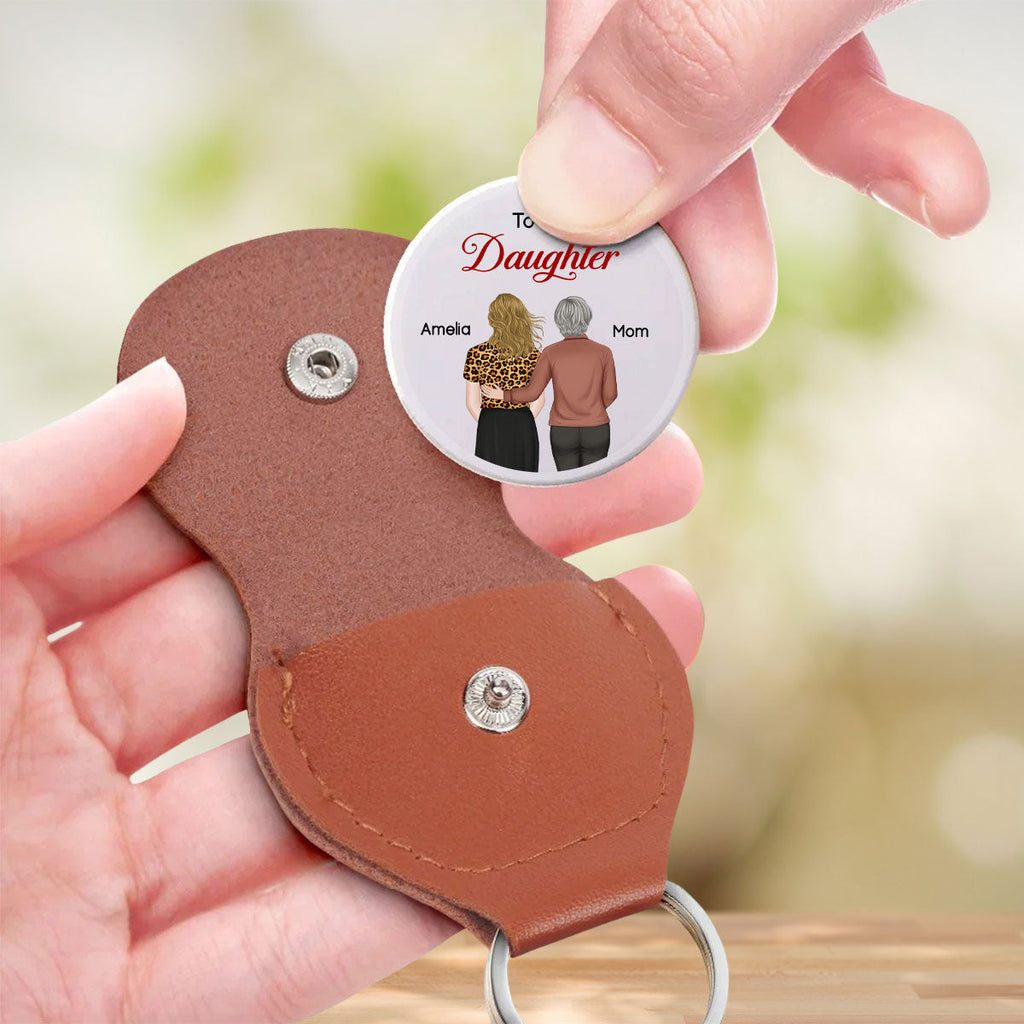 Custom Coin Keychain for Daughter Mom, Mother's Day Birthday Gifts • My Precious Daughter - Personalized Pocket Hug