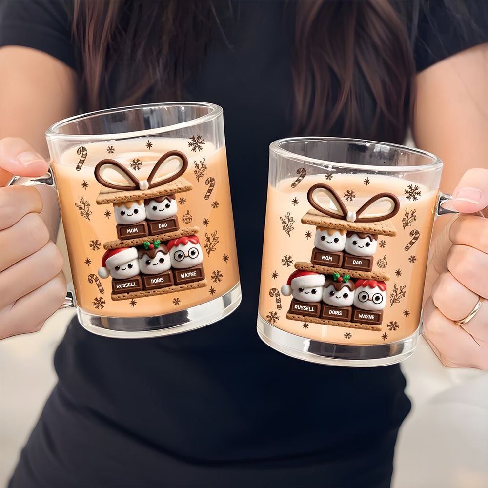 Custom Christmas & Birthday Keepsake Gift • Happy Smores - Personalized Glass Mug