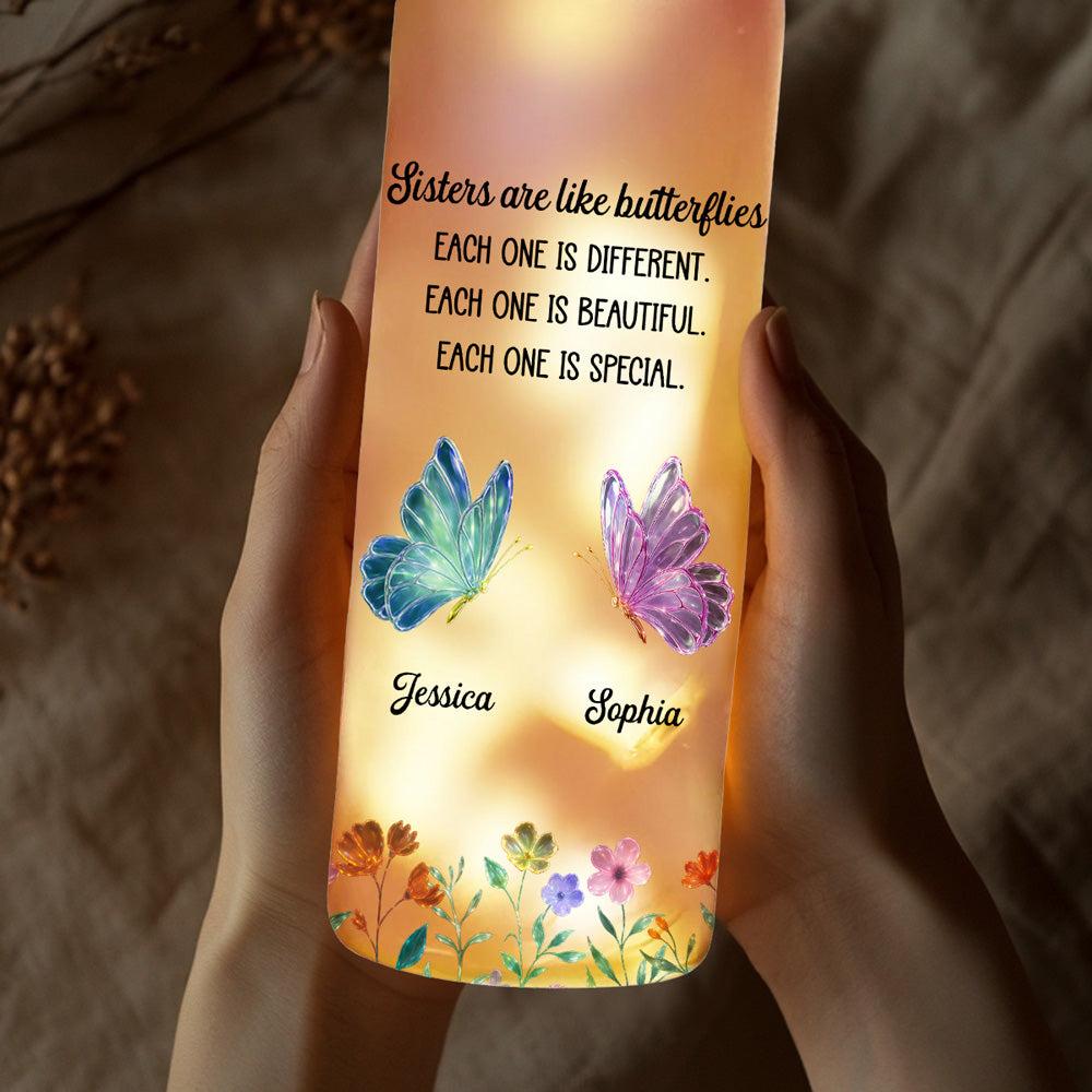 Festive Sister Love - Personalized Bottle Lamp