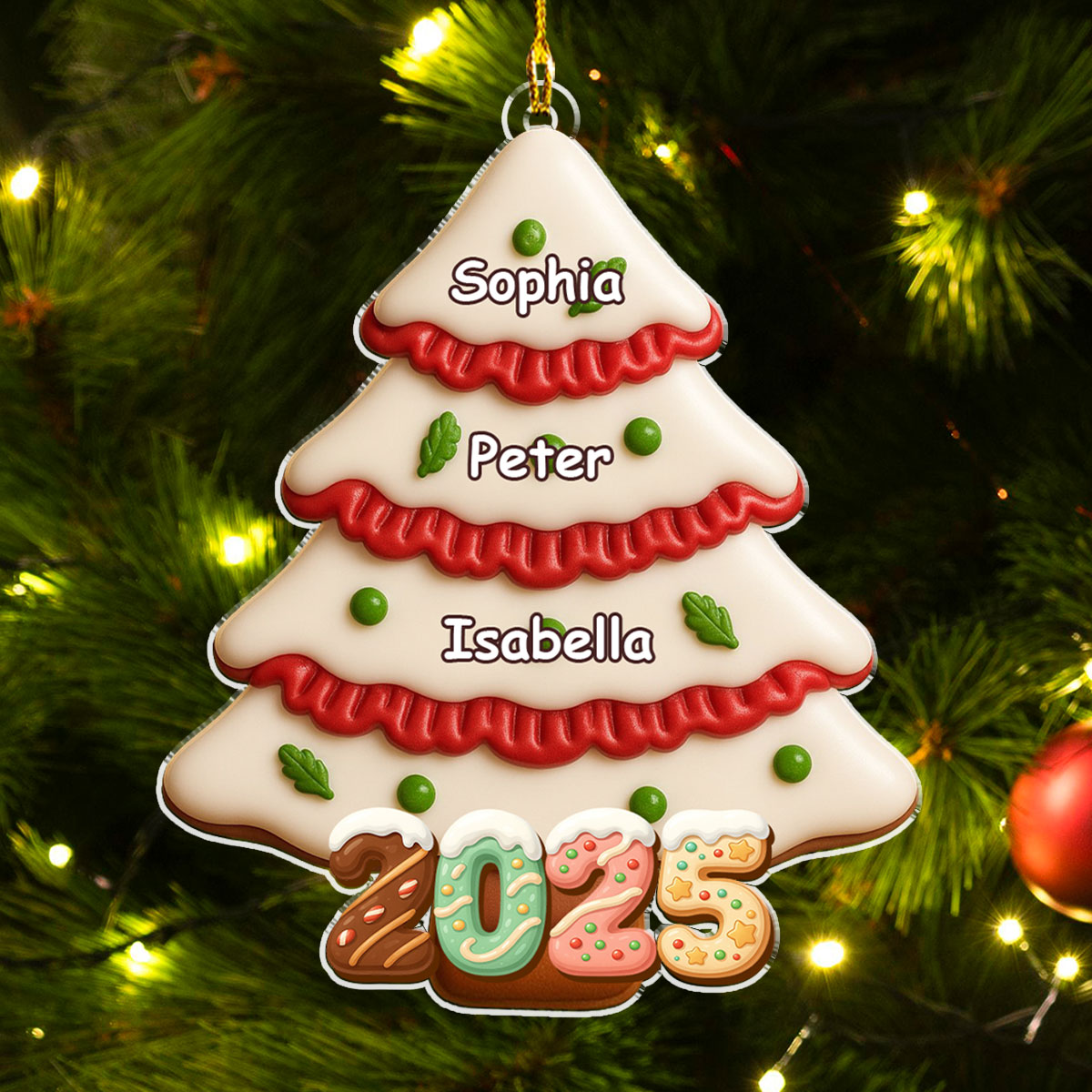 Custom Keepsake Christmas Ornament •  Christmas Cake Is Comming - Personalized Acrylic Ornament