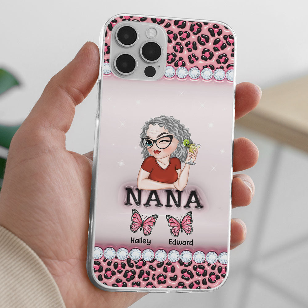 Grandma And Kids - Personalized 3D Inflated Effect Phone Case