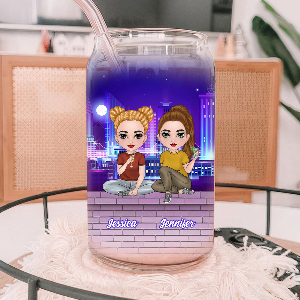 Congrats On Being My Bestie - Personalized Glass Can