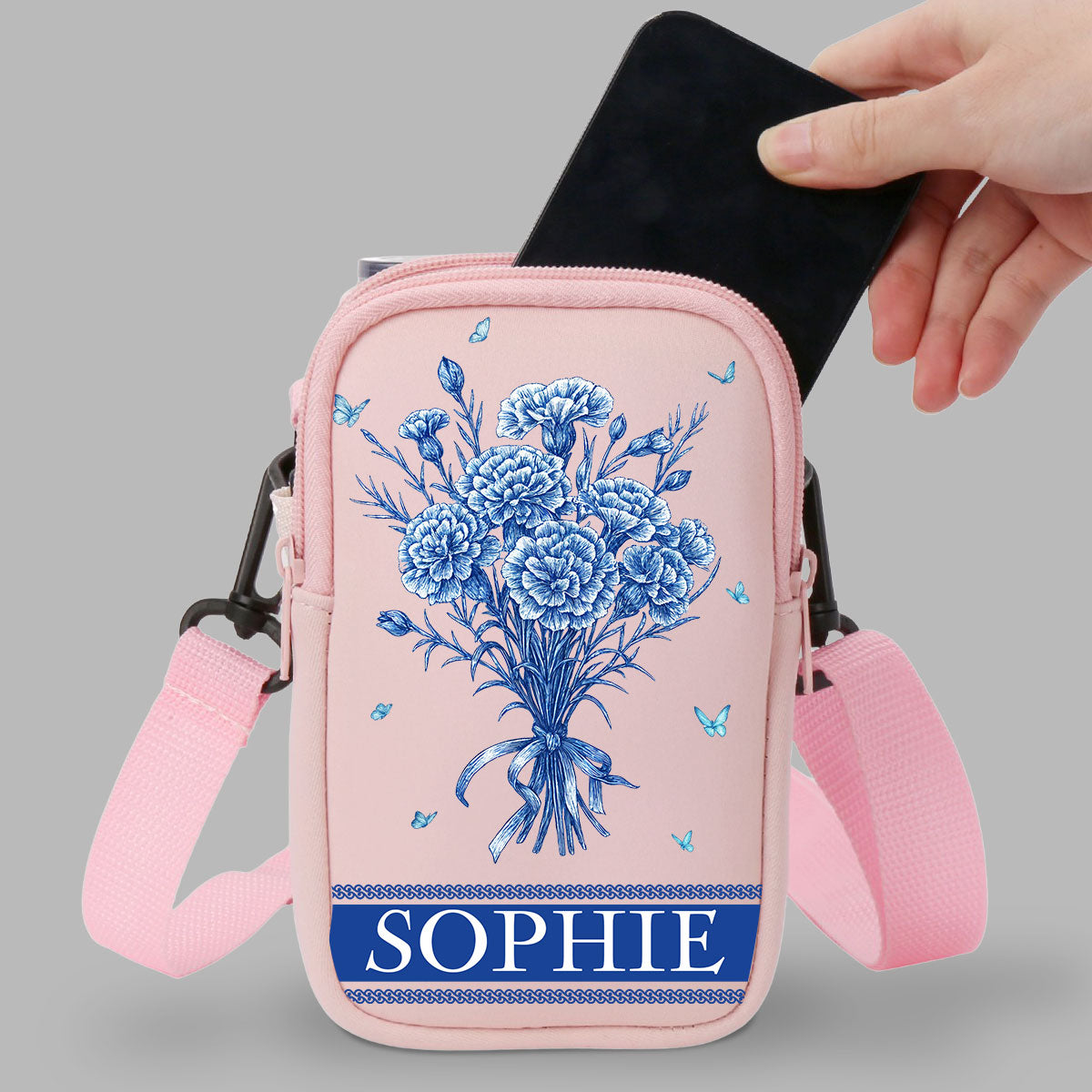 Grandma Love Grow Here - Personalized Water Bottle Carrier Bag