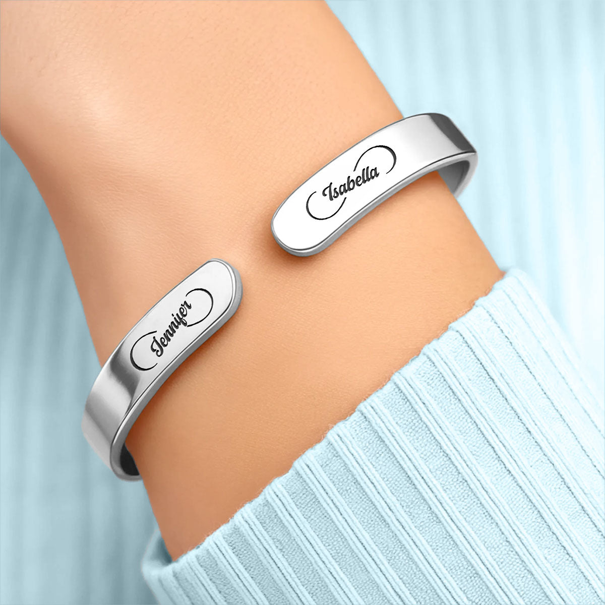 Sister By Heart - Personalized Bracelet Cuff