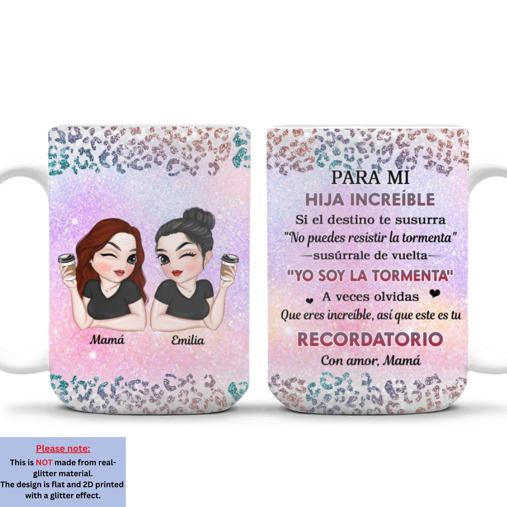 Custom Christmas & Birthday Gift for Daughter • Mi Nieta Valiente - Taza de café personalizada