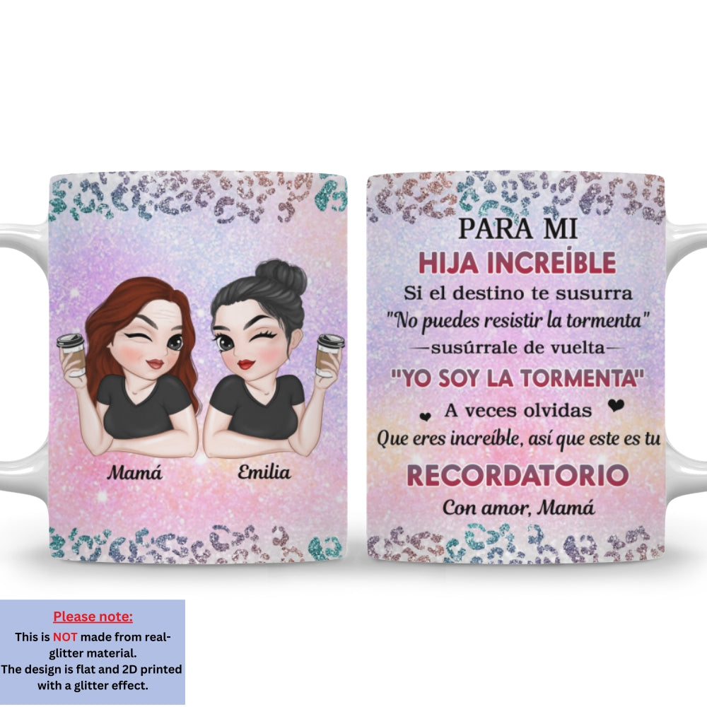 Custom Christmas & Birthday Gift for Daughter • Mi Nieta Valiente - Taza de café personalizada