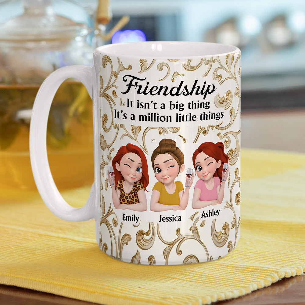 Custom Best Friend, Christmas & Birthday Friendship Keepsake Gift • Friend Is A Million Little Things - Personalized Coffee Mug