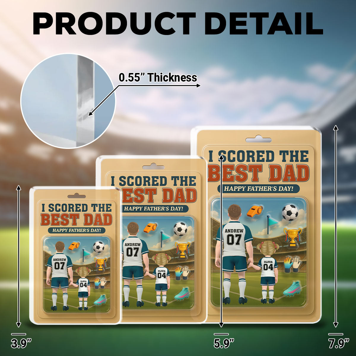 Custom Father's Day Decor, Gift for Dad & Grandpa • I Scored The Best Dad - Personalized Acrylic Plaque