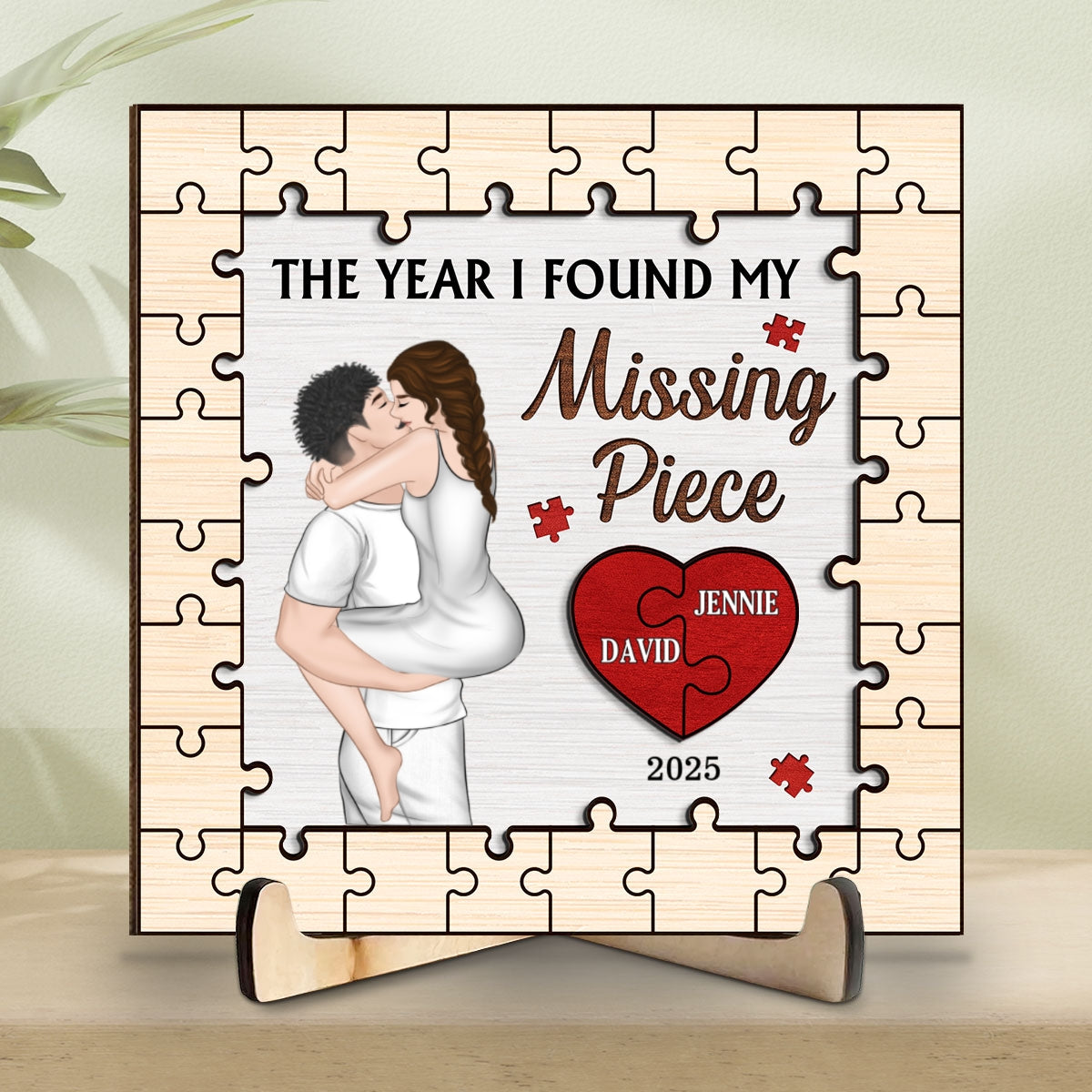 Custom Couple's Decor, Anniversary & Wedding Gift • Couple With Love - Personalized Wooden Plaque