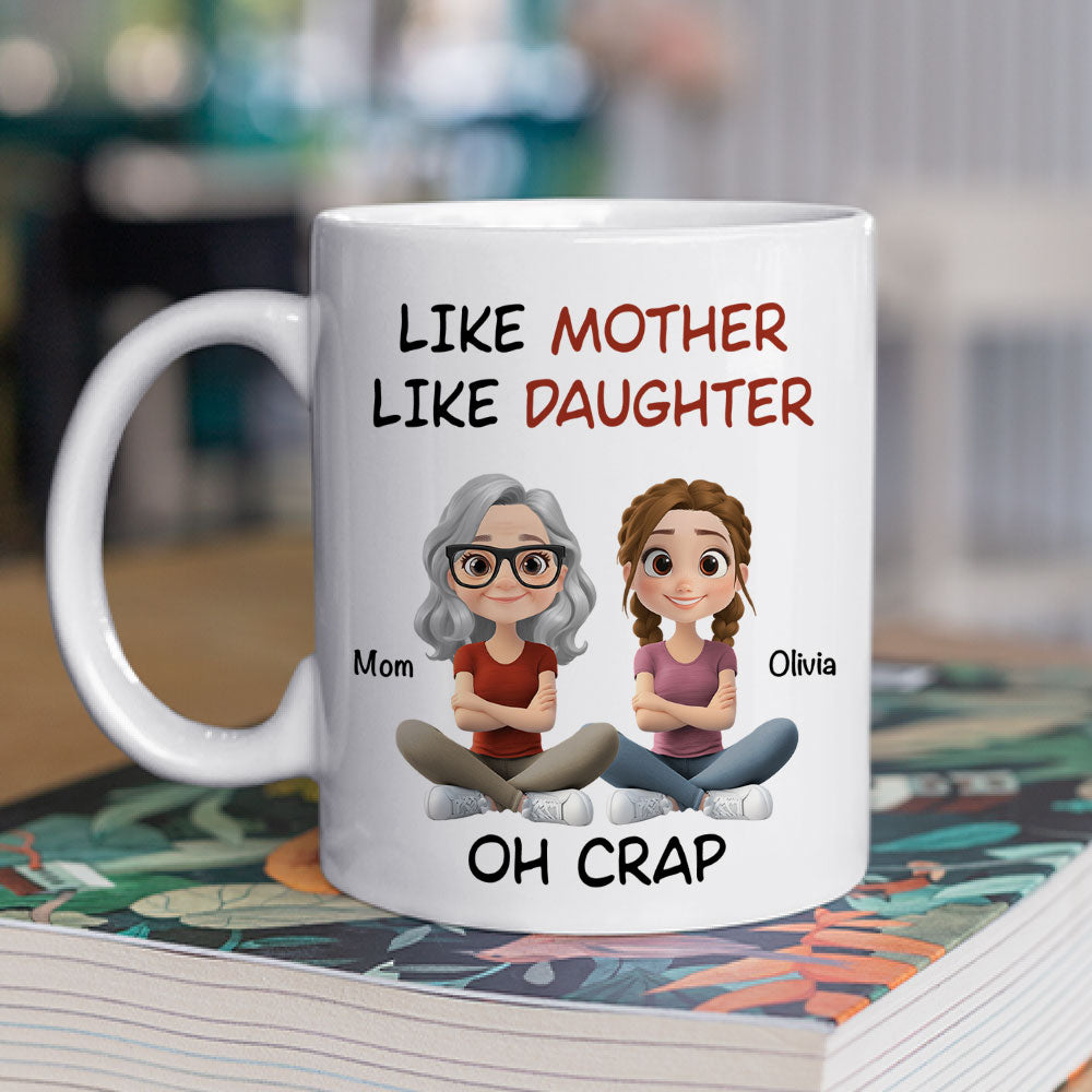Custom Christmas & Birthday Gift for Daughter • Like Mother Like Daughter Cartoonized - Personalized Coffee Mug