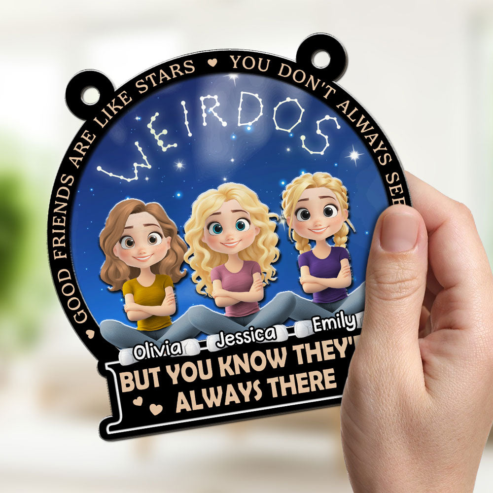 Custom Christmas Hanging Decor, for Best Friend, Friendship Gifts • Always There - Personalized Suncatcher