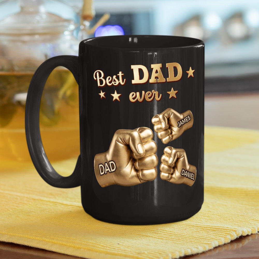 Custom Father's Day, Special Gift for Dad & Grandpa • Gold Best Dad - Personalized Coffee Mug