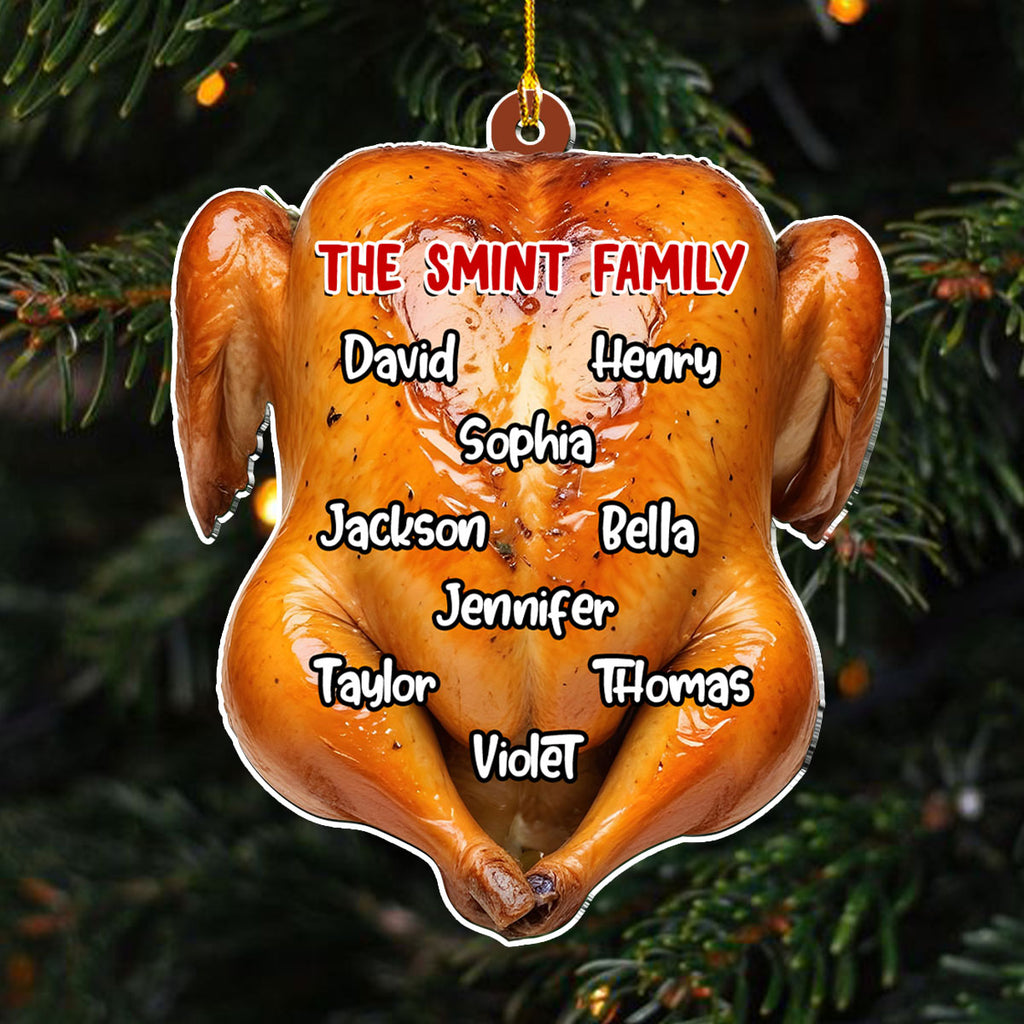 Custom Family Ornament, Christmas Gift for Family Members •  Family Chicken Merry Christmas - Personalized Acrylic Ornament