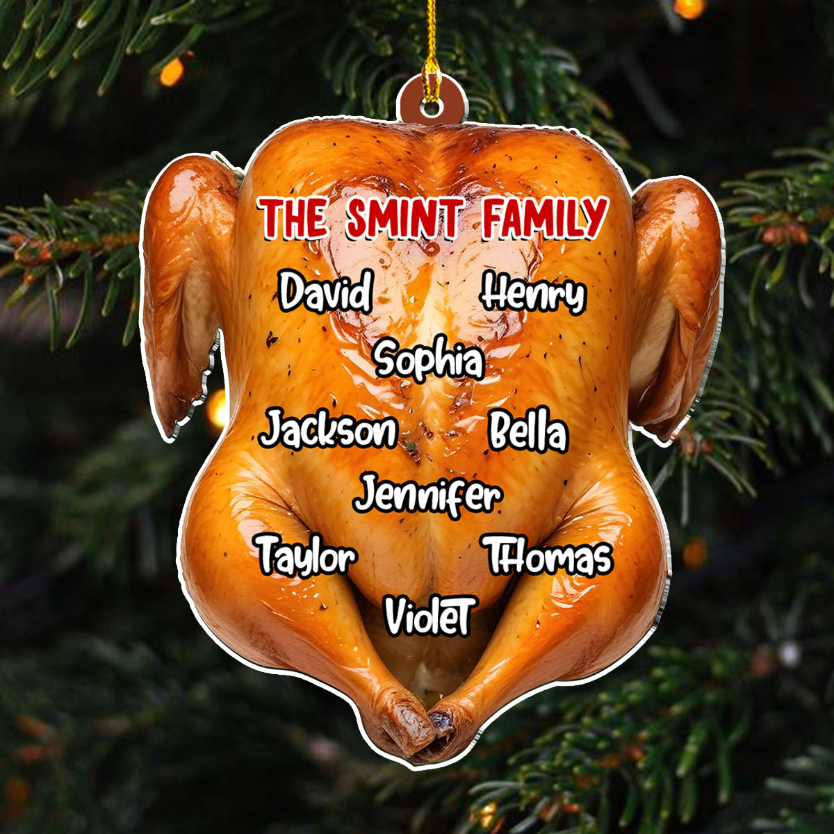 Custom Family Ornament, Christmas Gift for Family Members •  Family Chicken Merry Christmas - Personalized Acrylic Ornament