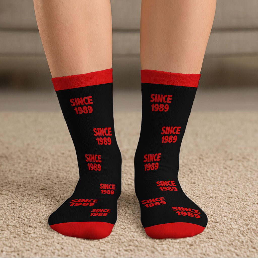 Custom Matching Christmas Gift For Couples, Romantic Anniversary Keepsake • Together Forever - Personalized Crew Socks