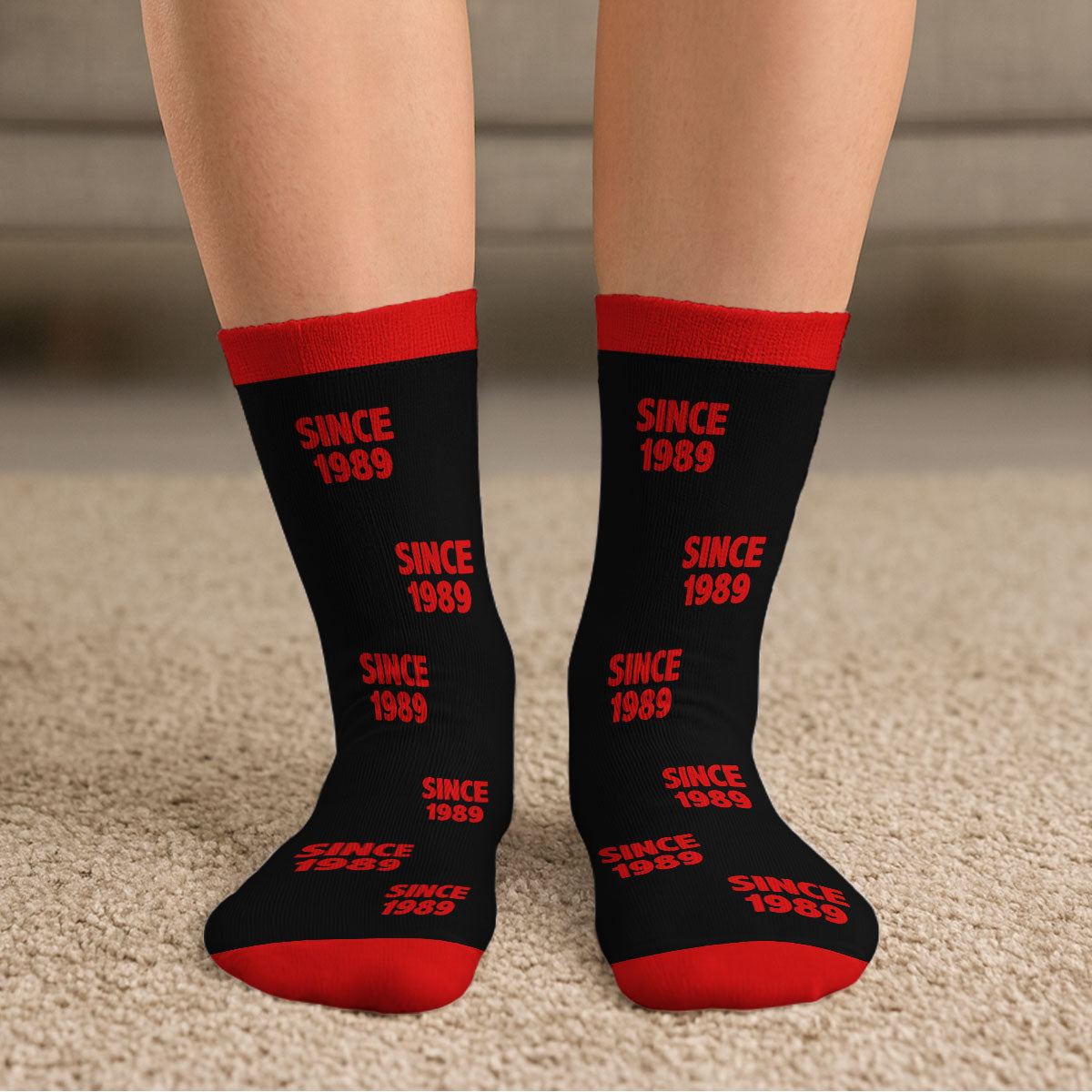 Custom Matching Christmas Gift For Couples, Romantic Anniversary Keepsake • Together Forever - Personalized Crew Socks