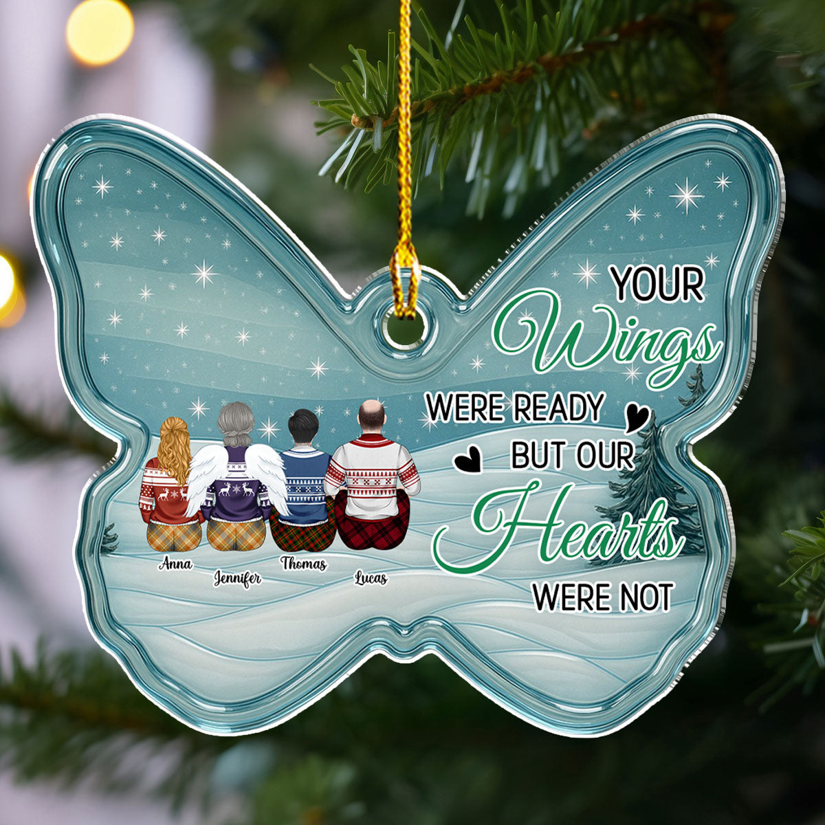 Custom Memorial Christmas Ornament, Sympathy Keepsake •  I Am Not Ready - Personalized Acrylic Ornament