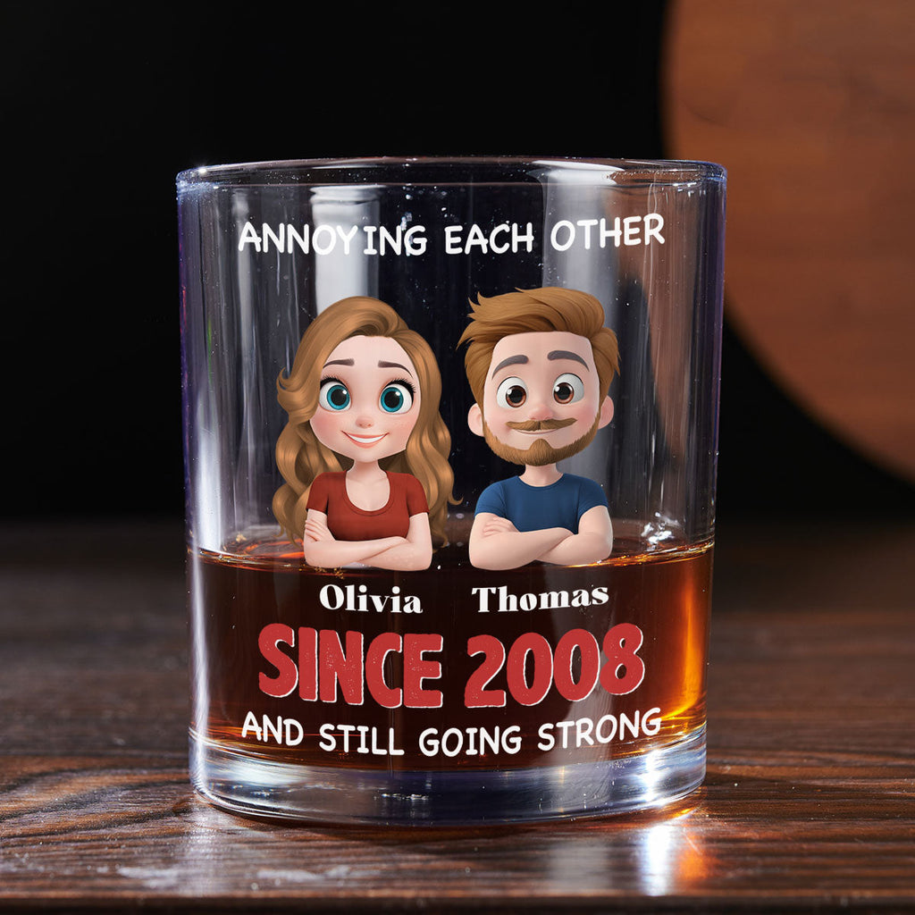 Custom Christmas Anniversary Birthday Drinkware Gifts for Husband • With You Forever - Personalized Whiskey Glass