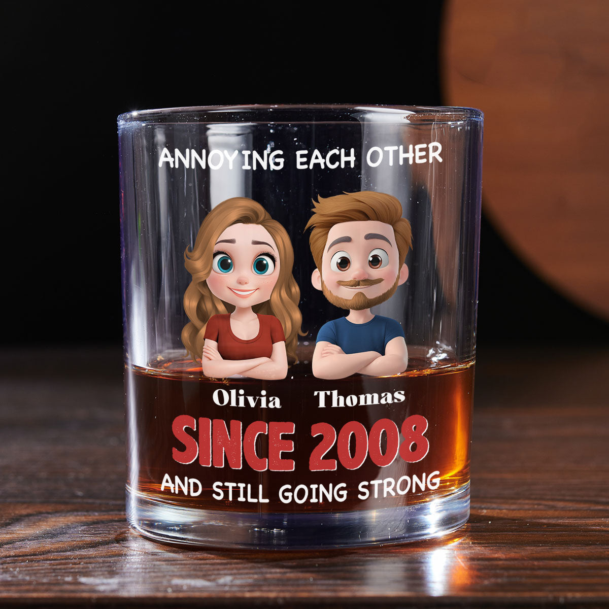 Custom Christmas Anniversary Birthday Drinkware Gifts for Husband • With You Forever - Personalized Whiskey Glass