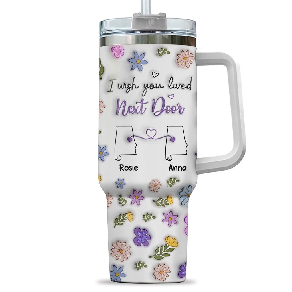 Custom Christmas Birthday Gifts For Best Friend • I Wish We Lived Closer - Personalized 3D Inflated Effect Printed 40 Oz Tumbler