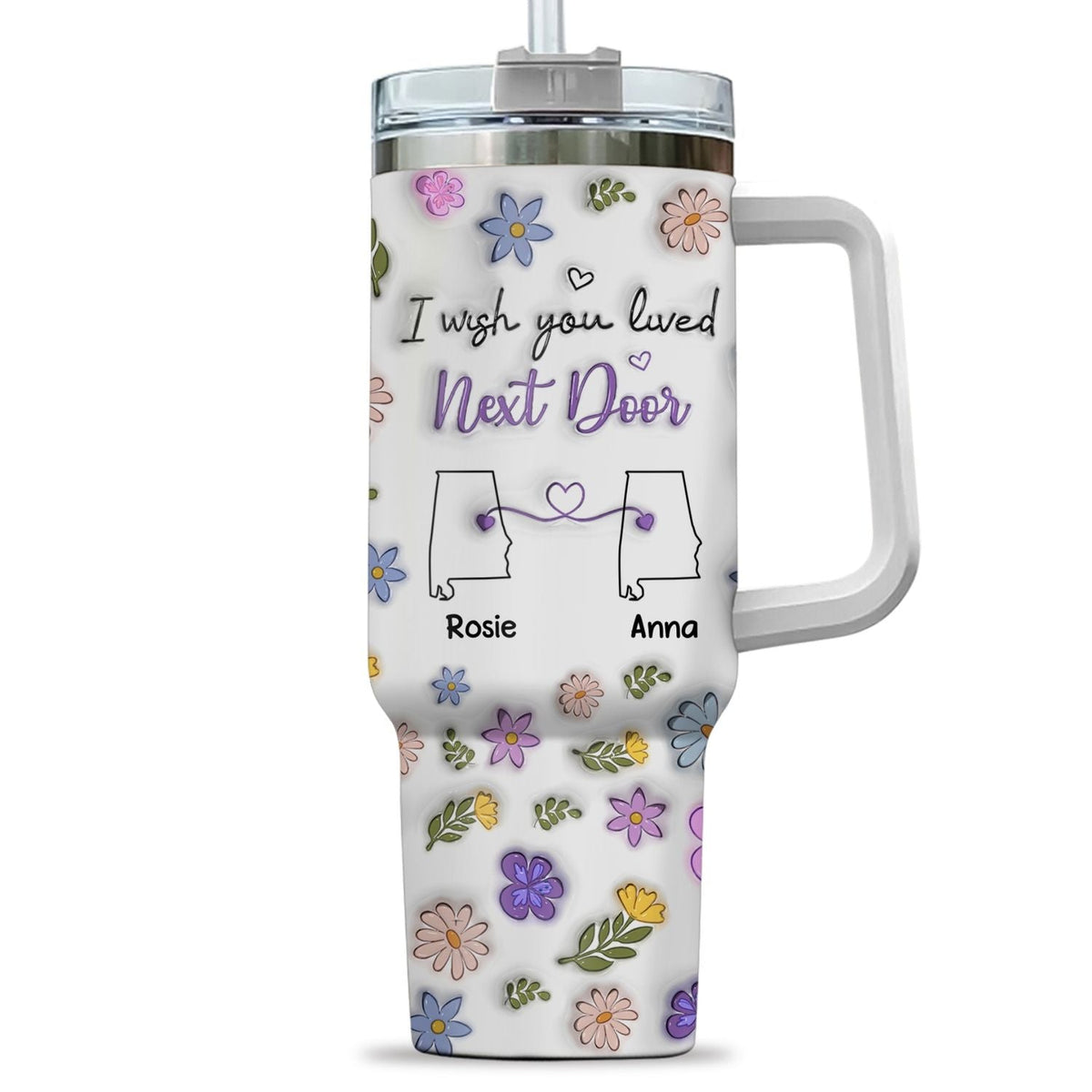 Custom Christmas Birthday Gifts For Best Friend • I Wish We Lived Closer - Personalized 3D Inflated Effect Printed 40 Oz Tumbler