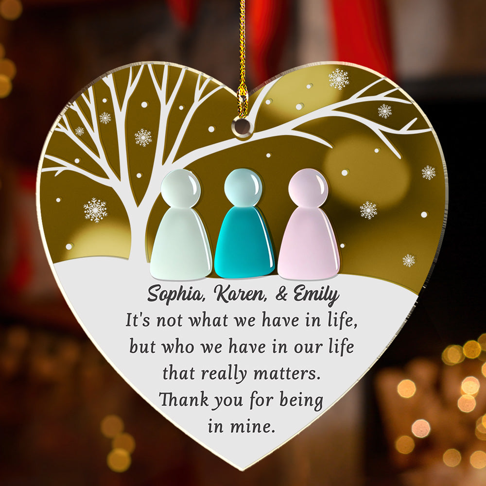 Custom Friendship Christmas Ornament, Best Friend Gift •  Sea Glass Friendship - Personalized Mirrored Acrylic Ornament