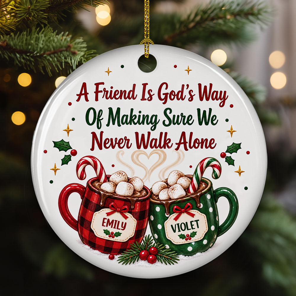 Custom Keepsake Christmas Ornament •  Side By Side - Personalized Ceramic Ornament