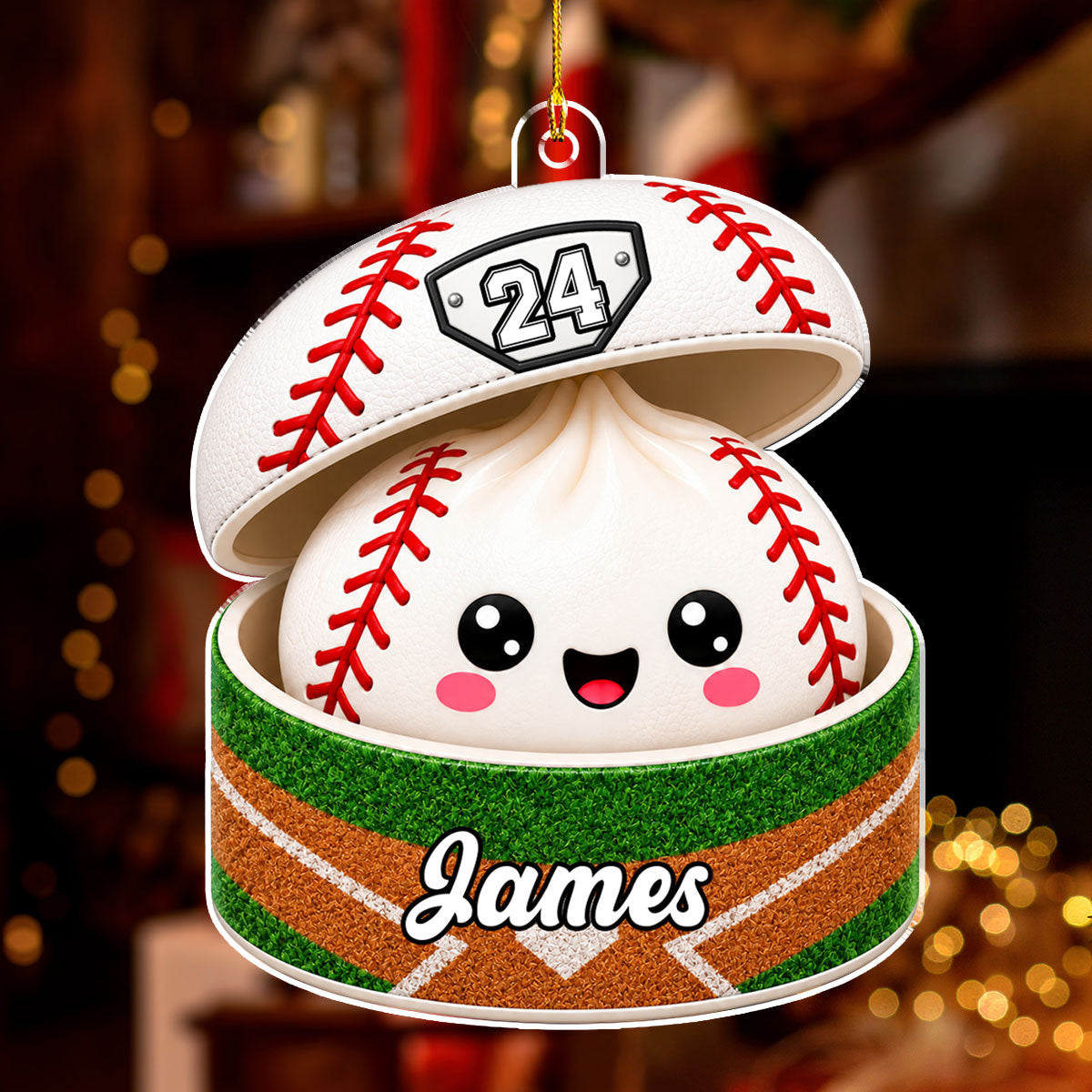 Custom Cute Gift For Kids 2026 Dumpling Squishy Hunter • A Squishy Christmas Full Joy - Personalized Acrylic Ornament