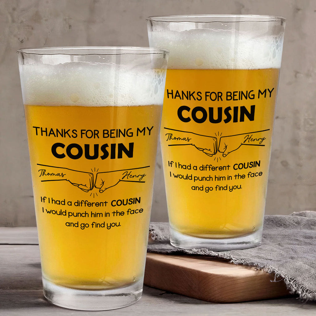Thanks For Being My Brother - Personalized Beer Glass