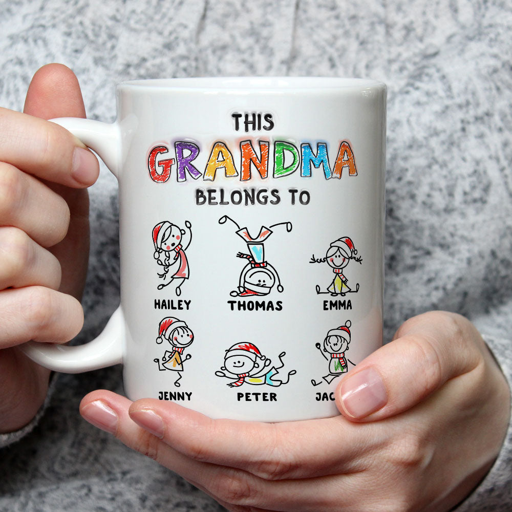 Custom Christmas & Birthday Gift For Grandma • Loved By My Grandkids - Personalized 3D Inflated Effect Mug
