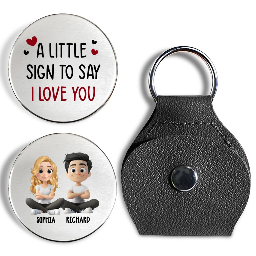 Custom Coin Keychain for Husband, Couple Anniversary Valentine's Day Gifts • A Little Sign For You - Personalized Pocket Hug