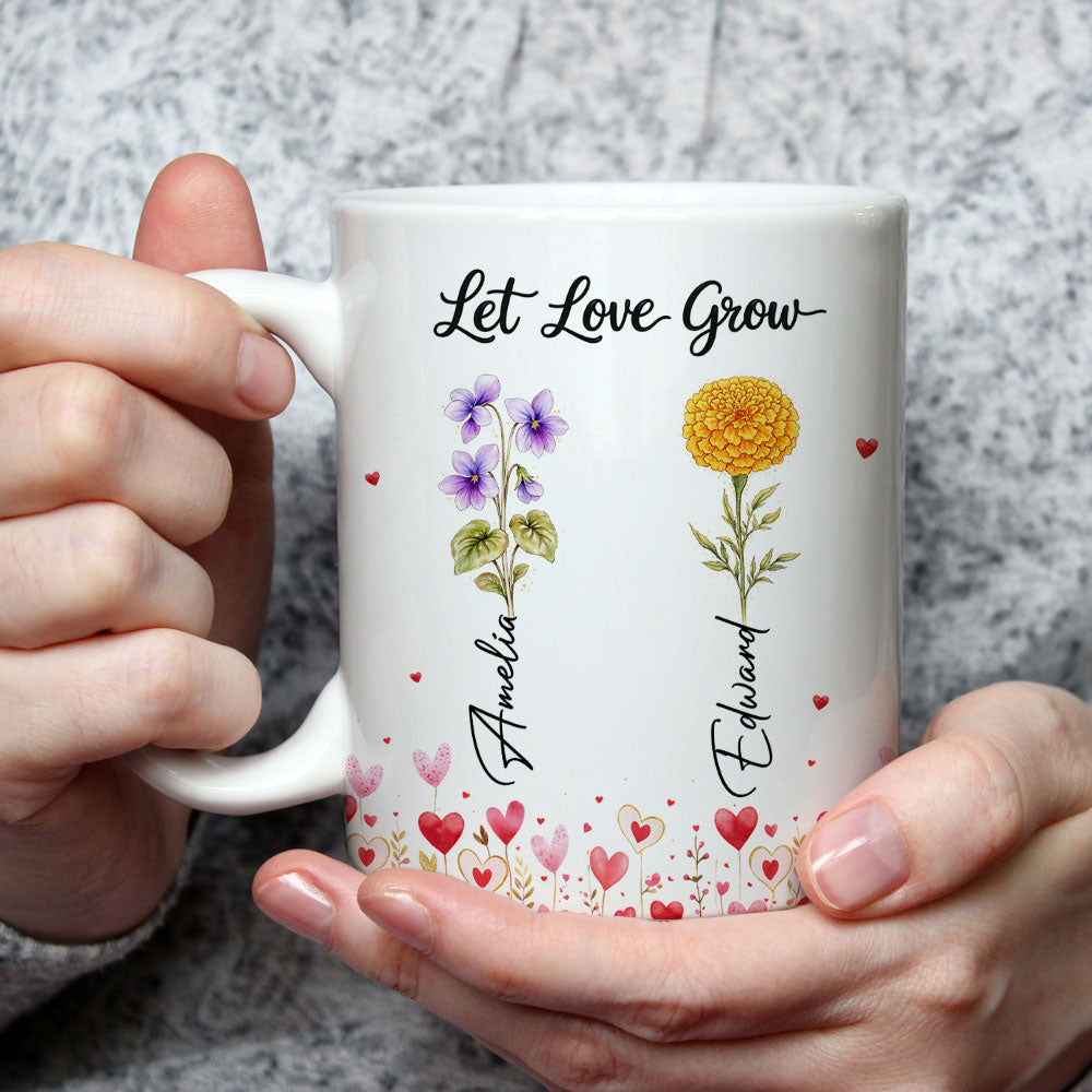 Custom Anniversary Keepsake Gifts For Couple • Let Love Grow - Personalized Coffee Mug