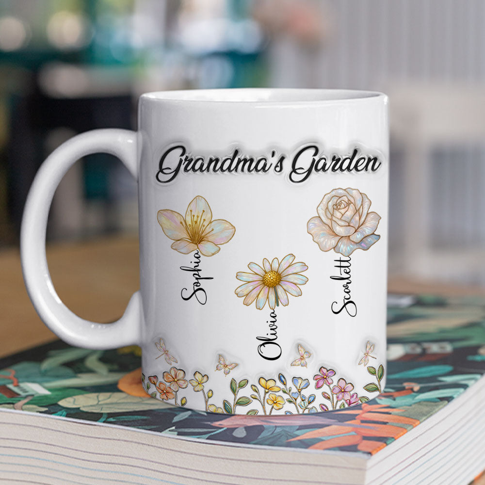 Custom Christmas & Birthday Gift For Grandma • Lovely Grandma Garden - Personalized 3D Inflated Effect Mug