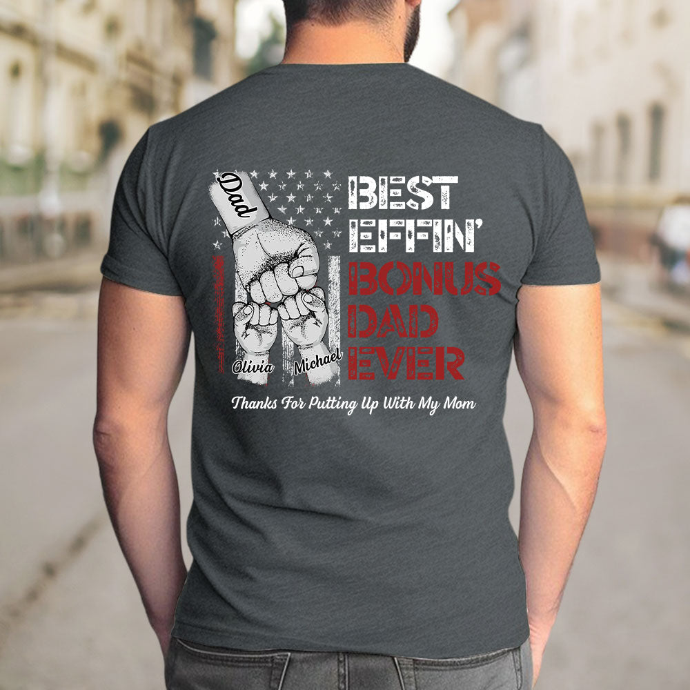 Custom Christmas & Birthday Keepsake Gift • Best Bonus Dad Ever - Personalized Shirt