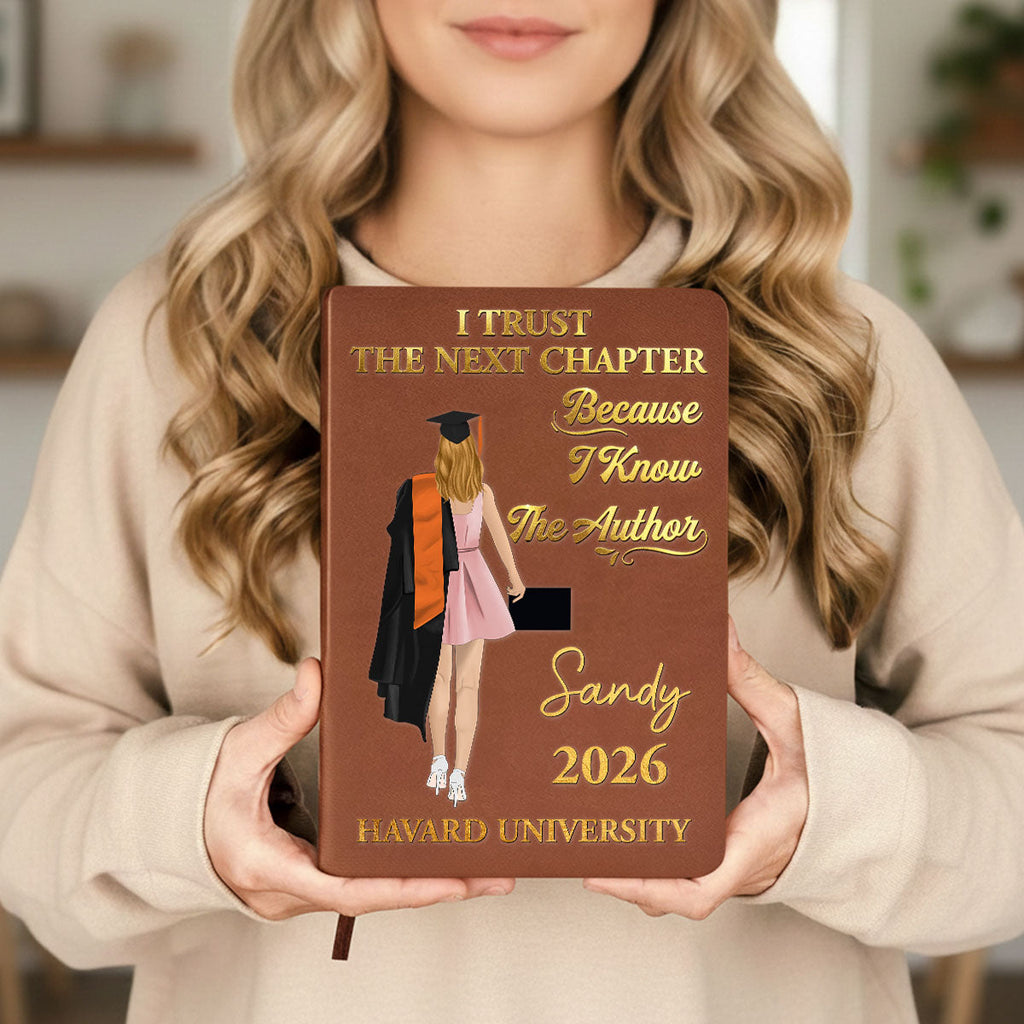 Graduation Journal Custom Name School Year For Daughter, Son • I Know The Author - Personalized Leather Journal