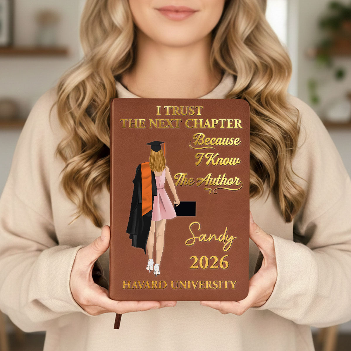 Graduation Journal Custom Name School Year For Daughter, Son • I Know The Author - Personalized Leather Journal